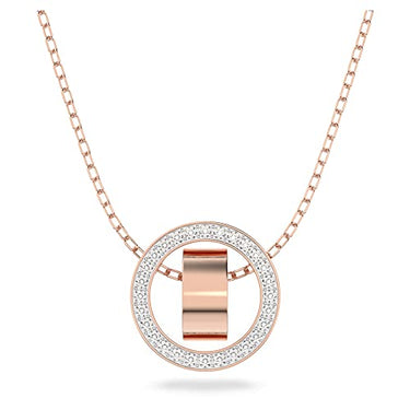 Swarovski Hollow Pendant, White and rhodium-plated ladies' necklace with sparkling pendant in crystal pavé on sale